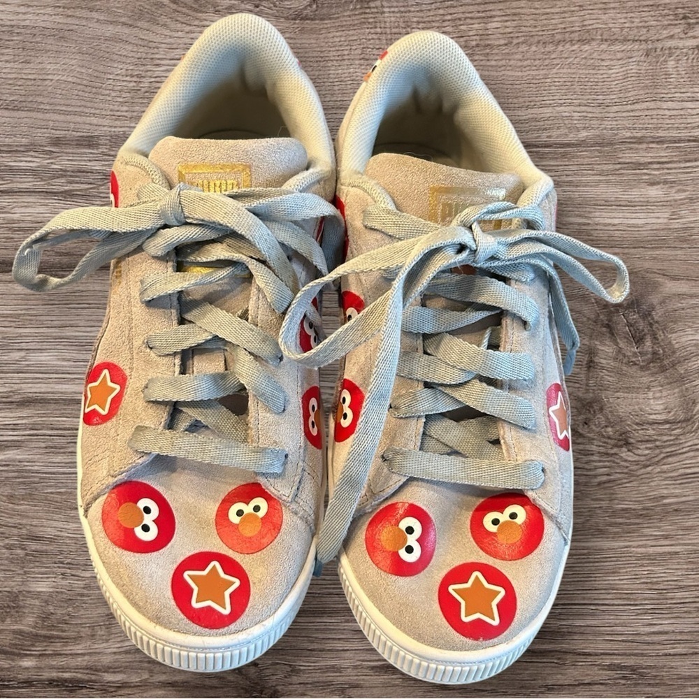 PUMA Sesame Street Elmo Suede Badge Child  3C Grey White Red
